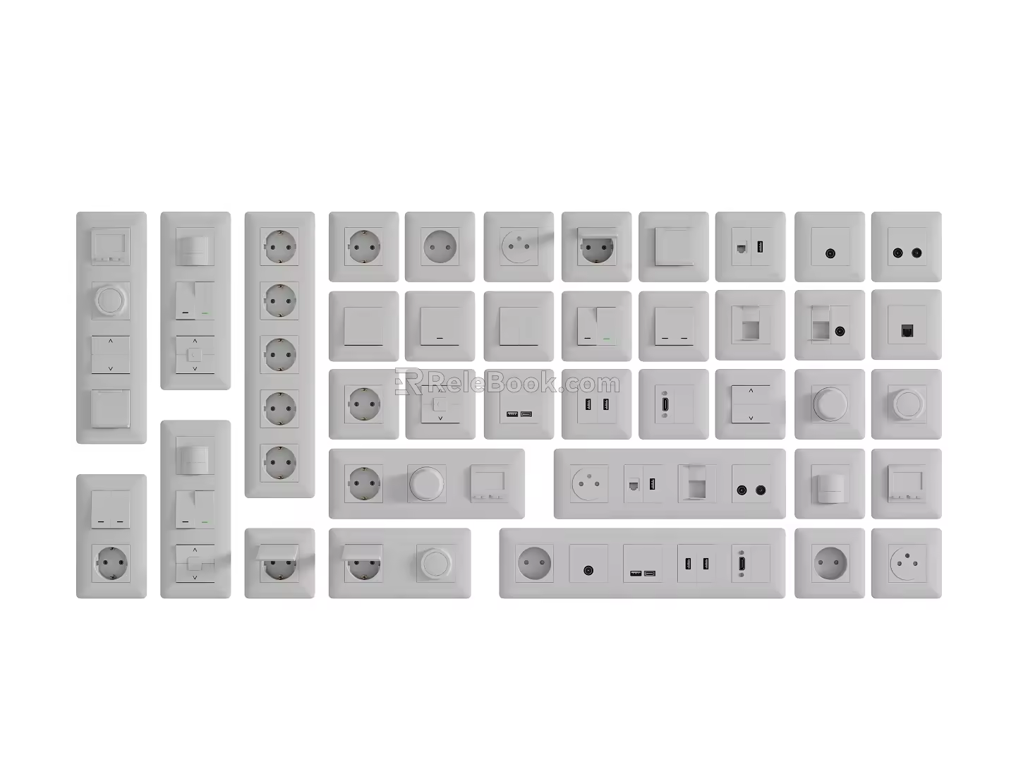 Modern switch socket 3d model