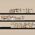 Bookshelf Storage Shelf Books 3d model