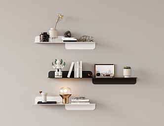 Modern Wall Rack Iron Metal Wall Rack Wall Decorative Board Bookshelf Wall Shelf Wall Partition Storage Rack 3d model