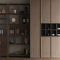 Contemporary Wooden Display Shelf With Open Compartments For Decorative Items And Books