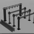 Commercial Truss System For Stage Event Setup With Heavy Duty Metal Frames 3d model
