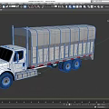 White Commercial Cargo Truck With Canvas Covered Bed And Dual Rear Wheels