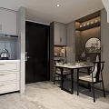 Elegant New Chinese Style Living And Dining Room With Loft Staircase And Exquisite Decor