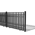 Black Metal Fence With Vertical Bars For Garden Security And Privacy