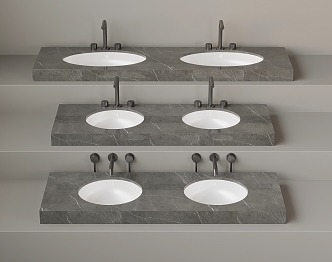 Wash basin under the basin faucet 3d model