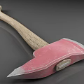 Essential Fire Fighting Equipment Fire Axe With Wooden Handle Pink Worn Metal Blade