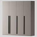 Modern Minimalist Wardrobe Design With Light Colored Doors And Black Long Handles