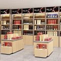 Modern Tobacco and Liquor Store Interior Featuring Shelves of Products and Glass Display Counter