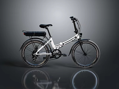 Sleek White Electric Bike With Modern Frame Black Seat And Reflective Wheels 3d model