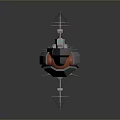 White Battleship Model With Turrets Chimneys Masts Floating On Dark Background 3d model