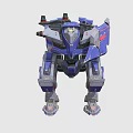 Blue Gray Mech Robot Character With Mechanical Armor And Detailed Structure Design 3d model