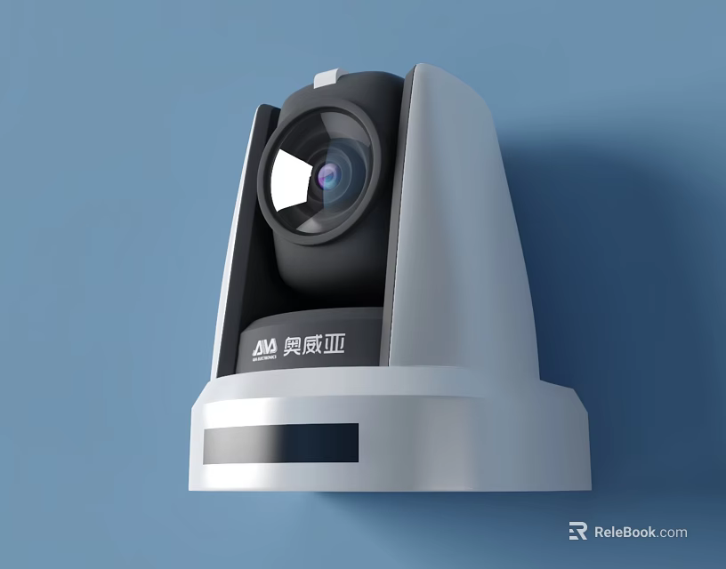 White Projection Monitoring Camera With High Definition Lens And Wall Mount Design 3d model 