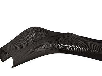 Modern Irregular Shaped Sofa With Curved Design And Unique Mesh Structure 3d model