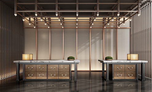 New Chinese Reception Desk Reception Desk Reception Desk 3d model