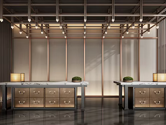 New Chinese Reception Desk Reception Desk Reception Desk 3d model
