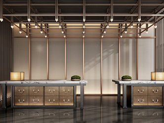 New Chinese Reception Desk Reception Desk Reception Desk 3d model