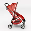 Red Babyhood Lightweight Foldable Baby Stroller With Comfortable Seat And Wheels