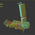 Military Tank Based Mobile Radar System With Large Vertical Antenna And Platform 3d model