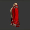 Vintage Red Coat With Gold Buttons Decorative Details And Lace Cuffs As Daily Living Essential