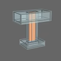 Modern Glass Table Lamp With Transparent Frame And Illuminated Central Structure