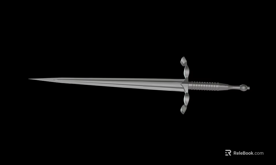 Ornate Metal Sword Featuring Sharp Blade Decorative Hilt And Classic Design 3d model 