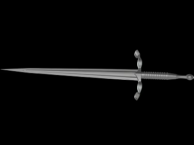 Ornate Metal Sword Featuring Sharp Blade Decorative Hilt And Classic Design 3d model