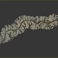 Natural Mountainous Terrain With Detailed Topographic Features And Valley Formations