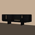 Modern Black TV Stand With Round Knobs And Sleek Sturdy Design 3d model