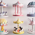 Colorful Carousel Playground Equipment With Various Decorative Designs And Styles For Kids