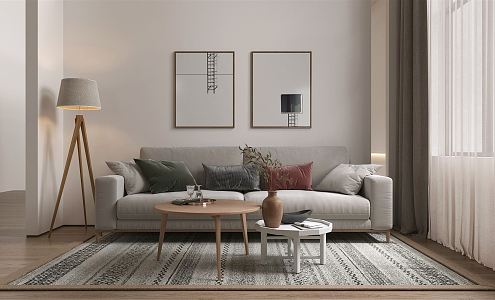 Nordic double sofa 3d model