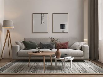 Nordic double sofa 3d model