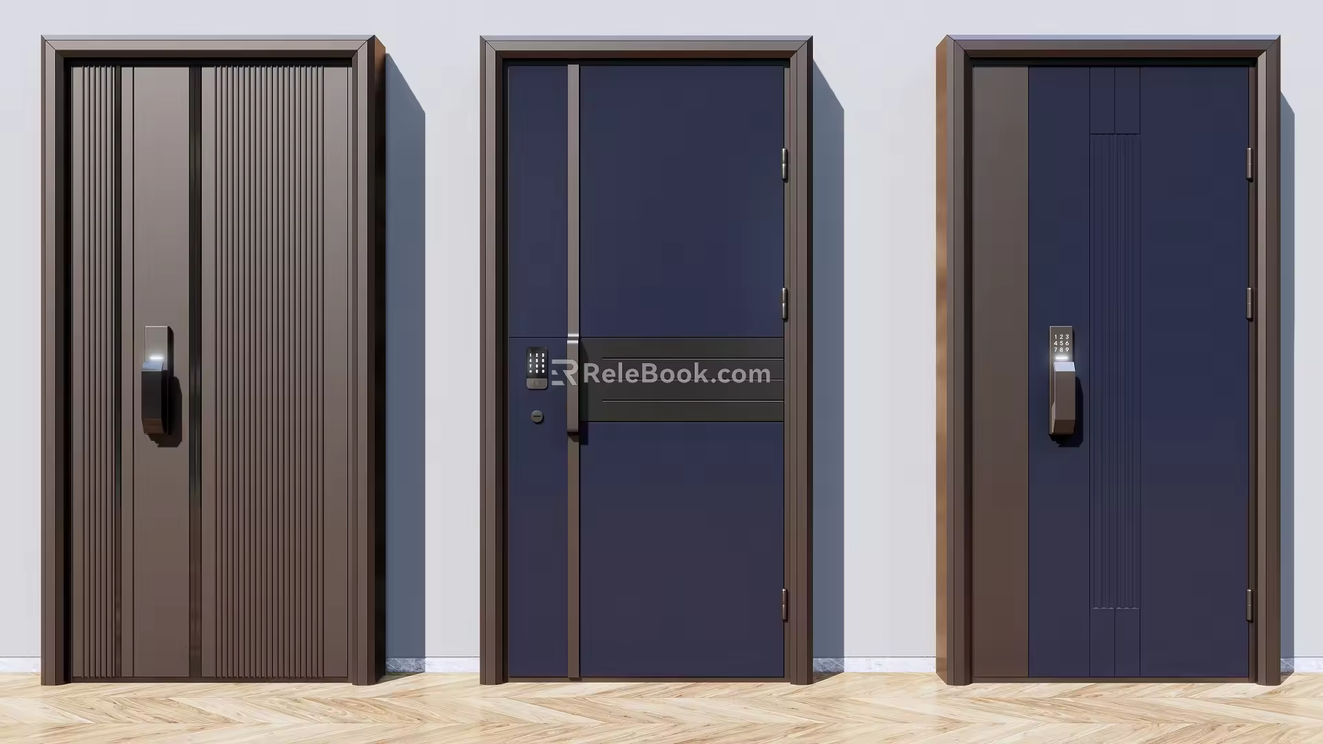 Modern password door combination 3d model