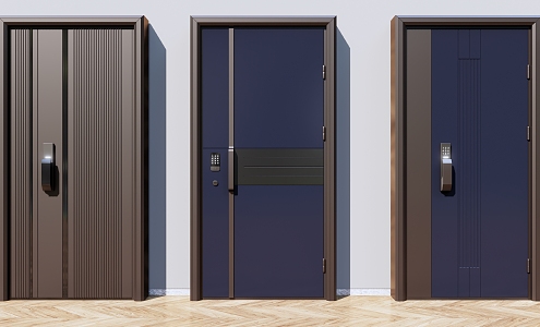 Modern password door combination 3d model