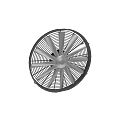 High Performance Electric Fan With Black Outer Frame And Silver Blades
