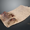 Natural Scenic Landscape with Undulating Textured Sandy Surface and Dark Rocky Hills