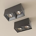 Modern Black Double Head Recessed Spotlights For Ceiling Lighting Design 3d model