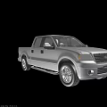 Technology Exhibition Hall Showcasing Modern Silver Ford Pickup Truck Model
