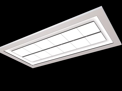 Modern Interior White Recessed Ceiling Design With Grid Panel And Minimalist Lines 3d model