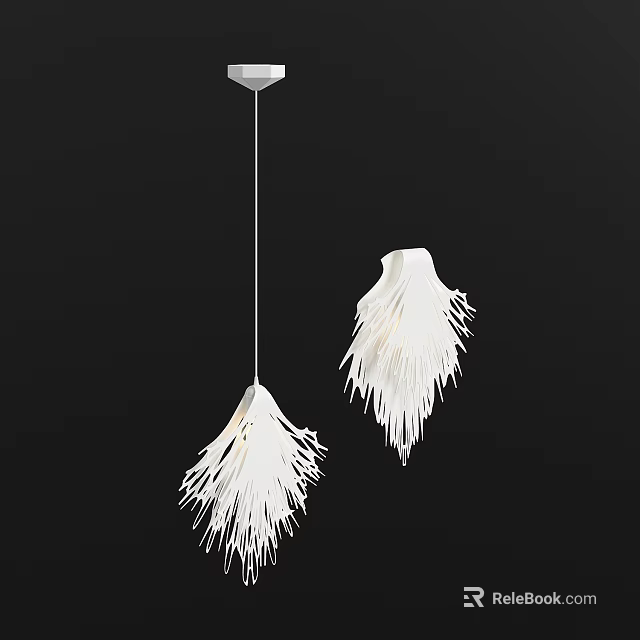 Modern Irregular Pendant Lights With Unique Feather Like Design For Interior Decoration 3d model