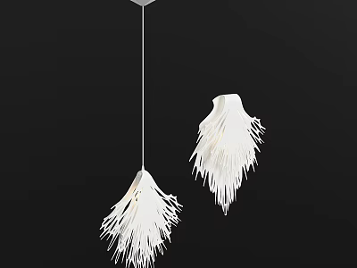 Modern Irregular Pendant Lights With Unique Feather Like Design For Interior Decoration 3d model
