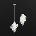 Modern Irregular Pendant Lights With Unique Feather Like Design For Interior Decoration 3d model