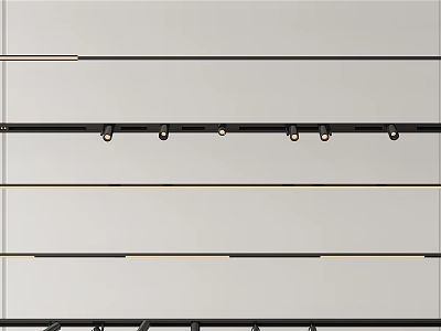 Black Track Mounted Downlights and Spotlights Neatly Arranged on White Background 3d model