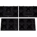 Modern Kitchen Appliances Black Gas Cooktops With Multiple Burners And Controls