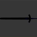 Detailed Decorative Sword With Blue Blade Golden Hilt And Blue Pommel Design