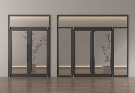 Modern glass door glass double door glass door office glass door 3d model