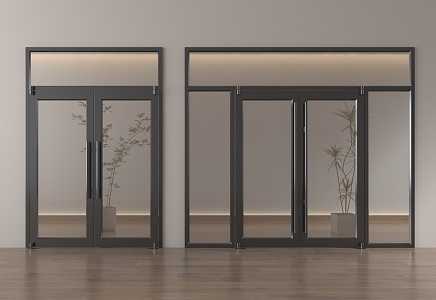 Modern glass door glass double door glass door office glass door 3d model