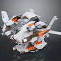 Orion Spacecraft 3D Model With White Orange Gray Modular Wings And Thrusters