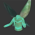 Fairy Character Wearing Leaf Costume With Transparent Green Wings And Natural Details