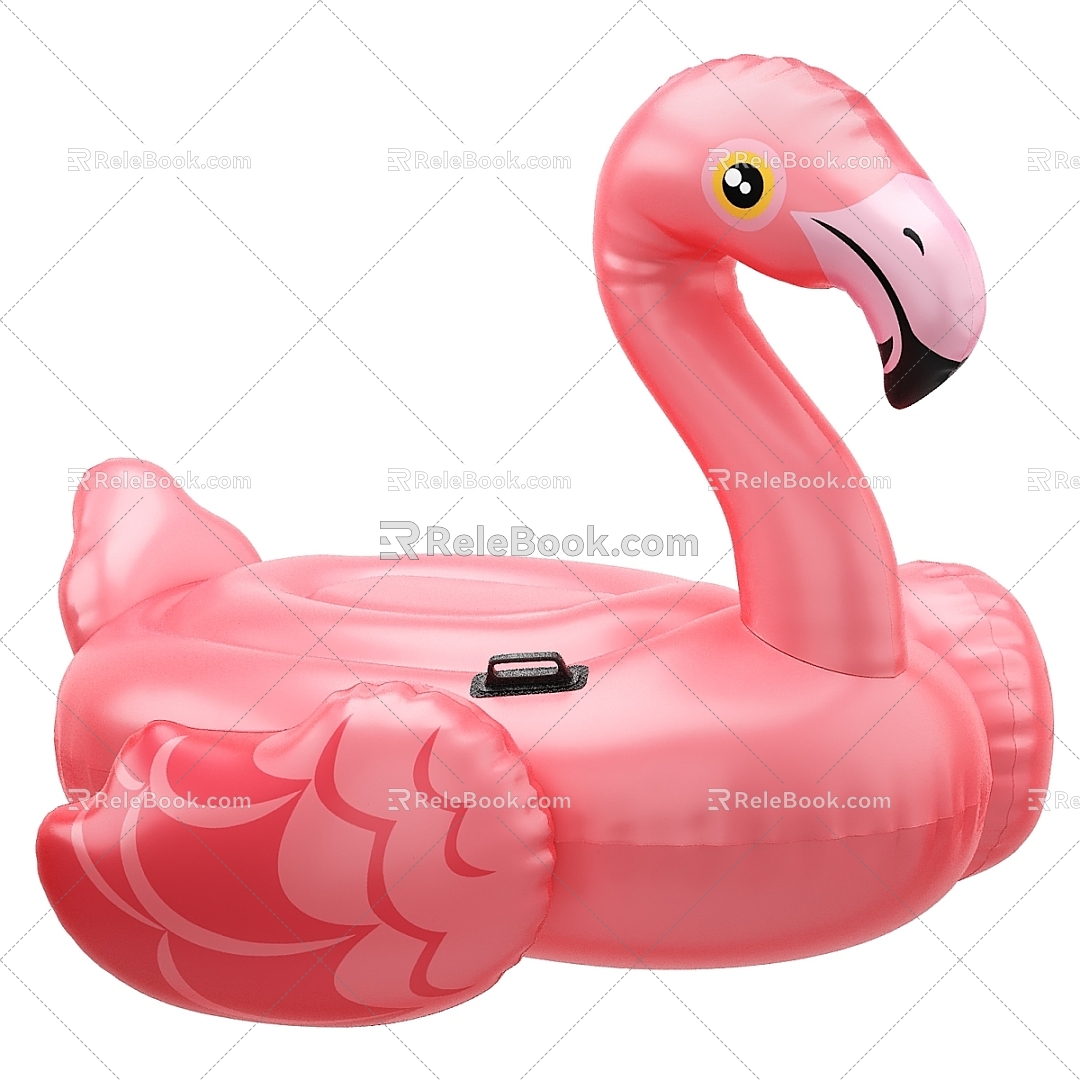 Modern gardening sketch inflatable flamingo pink pool sea 3d model