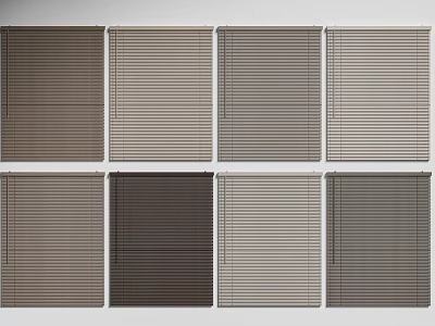 Various Styles Of Window Blinds In Neutral Colors For Home Window Decoration 3d model